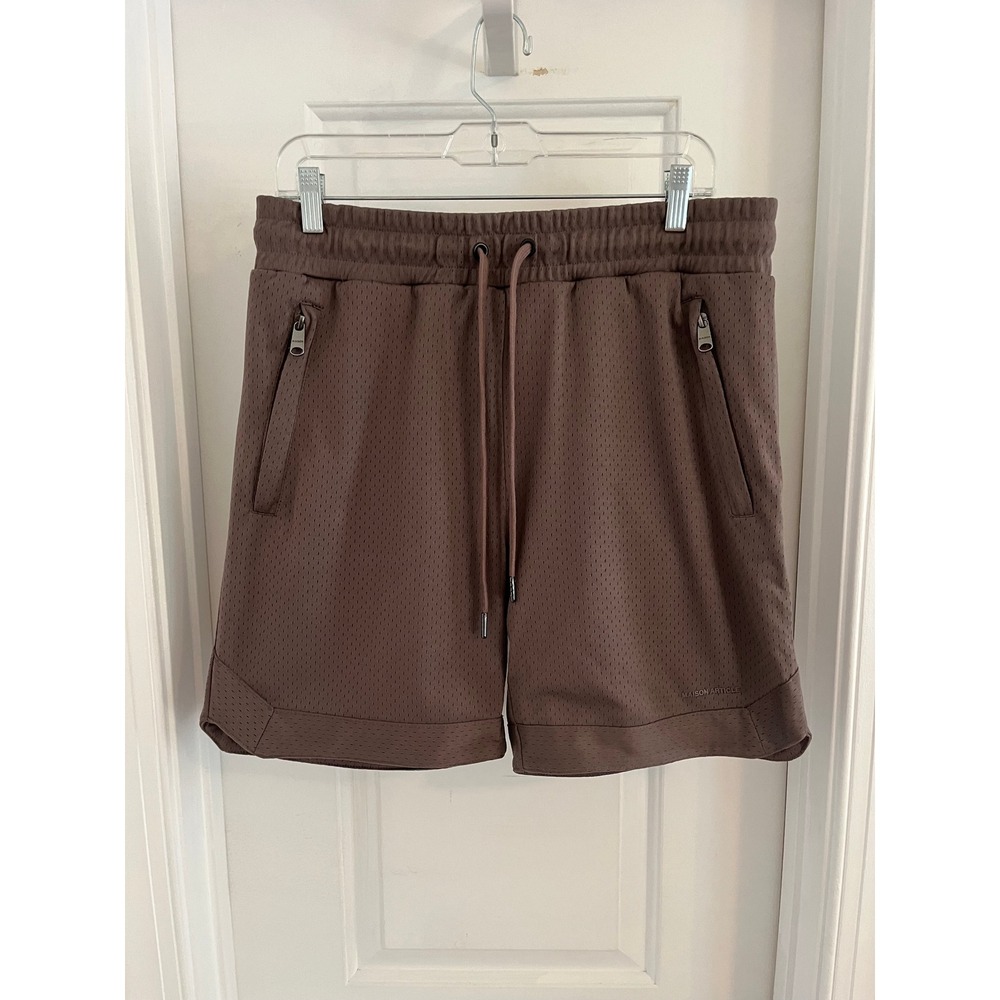 Maison Article Premium Essentials‎ Mesh Shorts Mauve Brown